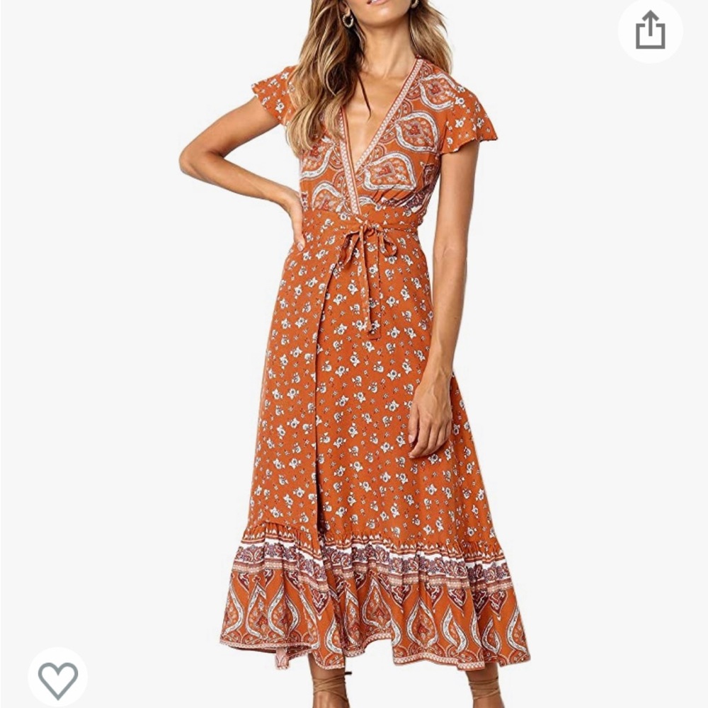 Floral Bohemian Wrap Dress